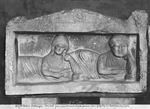 Relevo funerário de um casal, de Palmyra, Síria (mármore)